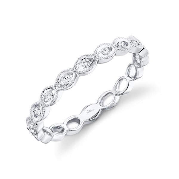 Elegant Diamond Bands 14K White Gold Stackable 0.09 Carats Diamond Stackable Band