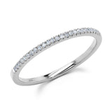Elegant Diamond Bands 14K Gold White Stackable 0.08 Carats Diamond Anniversary Band