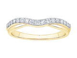 Elegant Diamond Bands 14K Yellow Gold 0.25 Carats Diamond Contoured Band