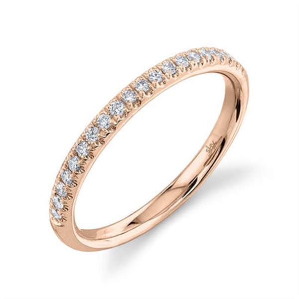 Elegant Diamond Bands 14K Rosé Gold 0.18 Carats Diamond Stackable Band