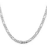 Classic Sterling Silver Jewelry White Sterling Silver 4.5mm Curb Chain, 22 Inch
