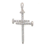 Elegant Diamond Necklaces & Pendants 18K Gold White 0.39 Carats Diamond Nail Cross Pendant