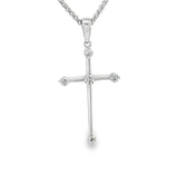 Elegant Diamond Necklaces & Pendants 18K White Gold 0.13 Carats Diamond Cross Pendant