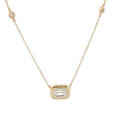 Elegant Diamond Necklaces 14K Yellow Gold 1.57 Carats Lab Grown Diamond Solitaire Station Necklace - 18 Inch