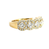 Elegant Diamond Bands 18K Yellow Gold 1.15 Carats Diamond Blended Halo Band
