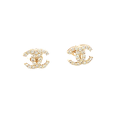 Classic & Contemporary 14K Yellow Chanel Inspired Gold 0.20 Carats Diamond Stud Earrings