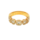 Elegant Diamond Bands 18K White Gold 0.87 Carats Diamond Halo Band