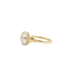 14K Gold Yellow Hidden Halo Round Lab Grown Diamond Bezel Engagement Ring - Lab-Grown 3.18 CTW Diamond