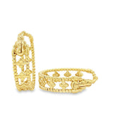 Classic & Contemporary 14K Gold Yellow 0.31 Carats Diamond Medium Hoop Earrings