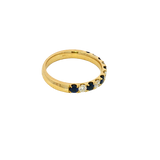 Bold & Elegant 18K Yellow Gold 0.50 Carats Blue Sapphire & 0.36 Carats Diamond Stackable Band