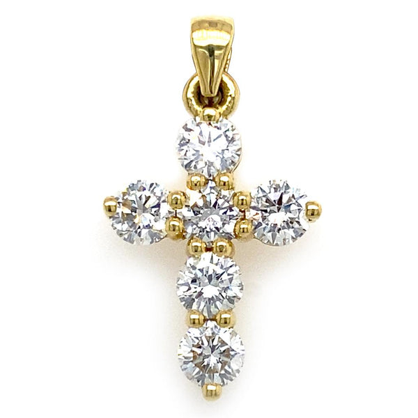 Elegant Diamond Necklaces & Pendants 18K Gold Yellow 1.42 Carats Medium 24x14mm Diamond Cross Pendant