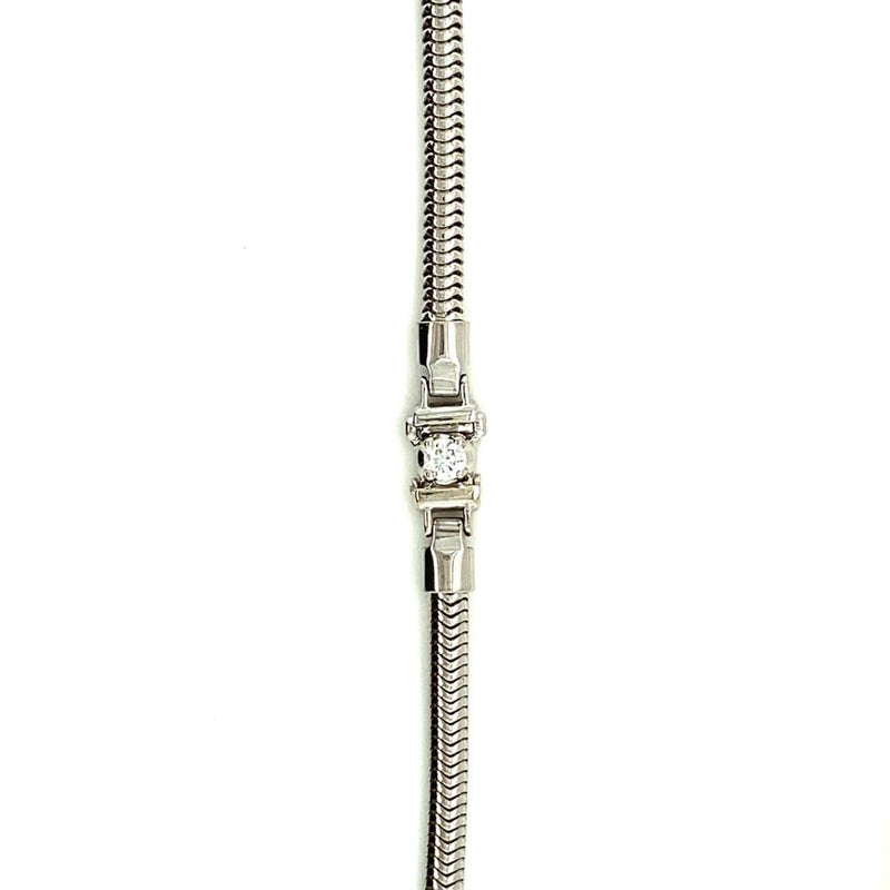 Sophisticated & Timeless Diamond Bracelets 14K Gold White Add-A-Link Diamond Tennis Starter Bracelet - 0.06 CTW, Size 7.25 Inch