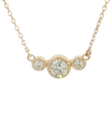 Elegant Diamond Necklaces 14K Yellow Gold Bezel Set, Round Cut 0.25 Carats Diamond Necklace - 18 Inch