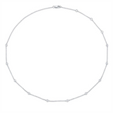 Elegant Diamond Necklaces 14K White Gold 0.28 Carats Diamond Station Necklace - 18 Inch