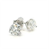 Classic & Contemporary 14K White Gold Martini Set Natural 2.0 Carats Diamond Stud Earrings