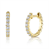 Classic & Contemporary 14K Yellow Gold & 0.34 Carats Diamond Huggie Earrings