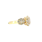 Elegant & Trendy 18K Yellow Gold 1.45 Carats Diamond Fashion Triple Halo Ring