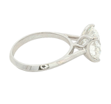 14K White Gold Round Cut 4.0 Carats Lab Grown Diamond Knife Edge Solitaire Ring