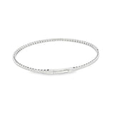 Sophisticated & Timeless Diamond Bracelets 14K White Gold 1.03 Carats Diamond Flexible Bangle Bracelet - 6.75 Inch