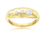 Elegant & Trendy 14K Yellow Gold 0.42 Carats Diamond Scatter Ring