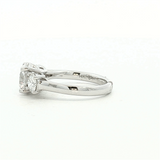 14K White Gold Three Stone 2.96 Carats Lab Grown Diamond Ring