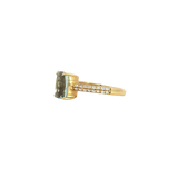 Bold & Elegant 18K Yellow Gold Rectangular Cushion Cut 2.13 Carats Aquamarine & 0.29 Carats Diamond Ring