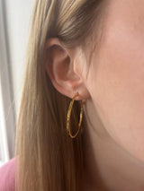 Yellow Gold Filled Over Sterling Silver 35 MM Hoop Earrings