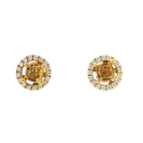 Classic & Contemporary 18K Yellow Gold 0.22 Carats Diamond Semi Mount Stud Earrings & Jackets