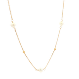Elegant Pearl Necklaces & Pendants 14K Gold Yellow 4.3-MM Pearls & Carats Tin Cup Pendant Necklce - Inch