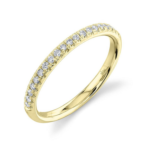 Elegant Diamond Bands 14K Yellow Gold Stackable 0.18 Carats Diamond Stackable Band