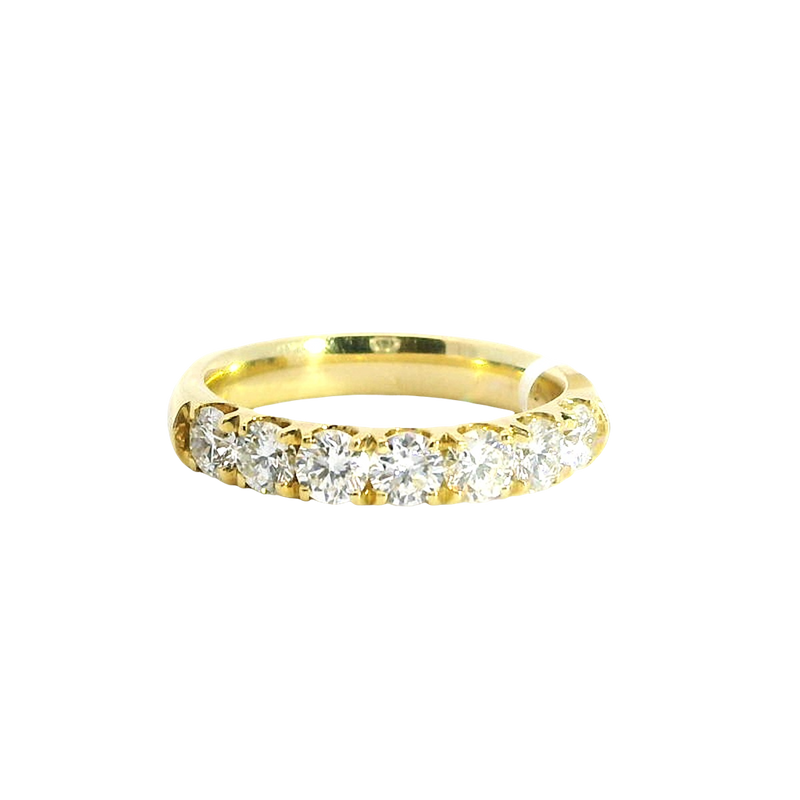 Elegant Diamond Bands 18K Yellow Gold 7 Stone 1.08 Carats Diamond Band