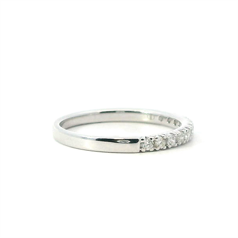Elegant Diamond Bands 10K Gold White Stackable 1/4 Carats Diamond Anniversary Band