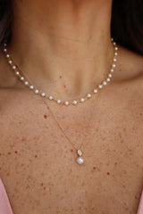 Elegant Pearl Necklaces & Pendants 14K Yellow Gold 3.5-4MM Pearl Tin Cup Necklace - 16 Inch