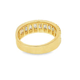 Elegant & Trendy 18K Yellow Gold Baguette & Round Cut 1.30 Carats Diamond Ring