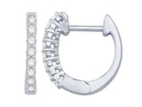 Classic & Contemporary 14K White Gold 0.16 Carats Diamond Hoop Earrings