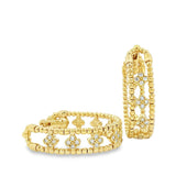 Classic & Contemporary 14K Gold Yellow 0.31 Carats Diamond Medium Hoop Earrings
