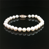Elegant Pearl Bracelet 14K Yellow Gold Freshwater 6.0 - 6.5 MM Pearl Bracelet, 7 Inch