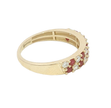 Bold & Elegant 14K Yellow Gold 0.50 Carats Ruby & 0.37 Carats Diamond Ring