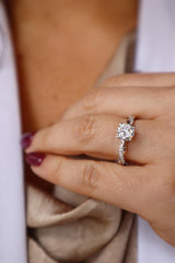 White 18 Karat Gold 1.14 Carats Diamond Semi-Mount Engagement Ring