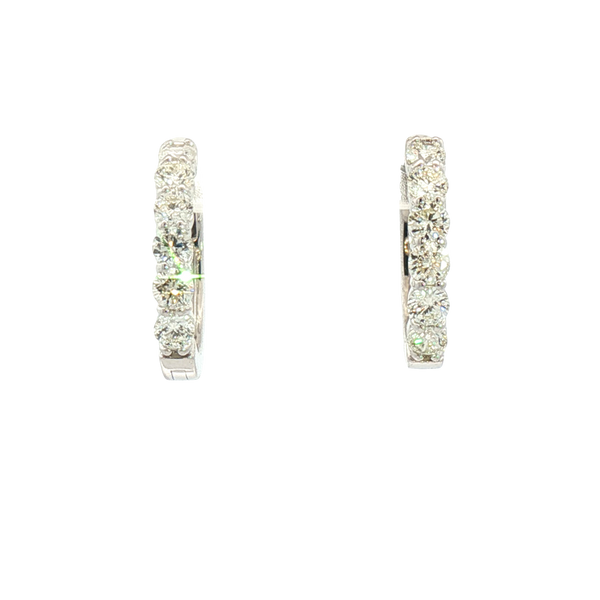 Classic & Contemporary 14K White Gold 1.0 Carat Diamond Medium Hoop Earrings