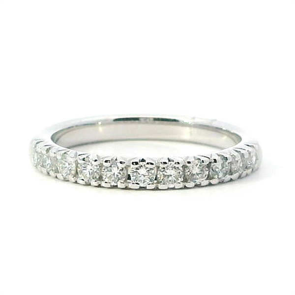 Elegant Diamond Bands 10K Gold White Stackable 1/2 Carats Diamond Anniversary Band