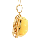 Vibrant Colored Stone Necklaces 14K Gold Yellow 8.91 Carats Opal & 0.13 Carats Diamond Halo Necklace, 18 Inch