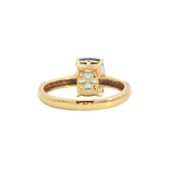 Bold & Elegant 18K Yellow Gold Rectangular Cushion Cut 2.13 Carats Aquamarine & 0.29 Carats Diamond Ring