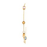 Elegant & Eye Catching 18K Gold Yellow 1.13 Carats Emerald Cut Sapphires & 0.36 Carats Round Cut Sapphires Multi Color Link Bracelet, Length 7 Inch
