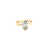 14K Yellow Gold Step Cut Modified Elongated Hexagon Cut 2.12 Carats Lab Grown Diamond Solitaire Ring