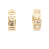 Classic & Contemporary 14K Yellow Gold Emerald Cut 3.61 Carats Lab-Grown Diamond Huggie Earrings