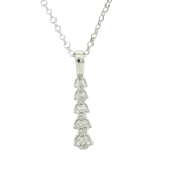 Elegant Diamond Necklaces 14K White Gold 0.50 Carats Diamond Vertical Drop Necklace - 18 Inch