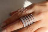 Elegant Diamond Bands 10K Gold White Stackable 1/3 Carats Diamond Anniversary Band