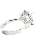 Elegant Diamond Mountings 18K White Gold  2.0 Carats Round Diamond Halo Semi Mount Ring - 1.14 Carats