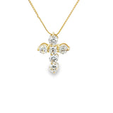 Elegant Diamond Necklaces & Pendants 14K Yellow Gold 0.92 Carats Diamond Cross Pendant
